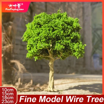 1 / 2 ЕЛЕМЕНТА Тънък модел на линия тел дърво, мащабна модел на влакове, за украса на железопътна линия, направи си САМ, модел на дърво, Зелено растение 10-30 см