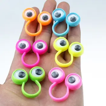1 бр. пръстен с наклзом от картун Kawai, забавен комплект пръстени за очни ябълки, кукли-пальчиковики, пръстени Googly Очи, подарък за парти за деца