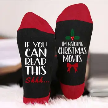 1 чифт празнични коледни чорапи с хубав нос във формата на снежен човек и писмото принтом, зимни чорапи със средна дължина, празничен подарък
