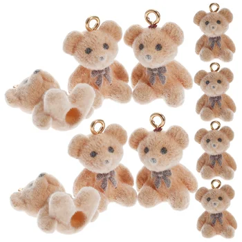 10 бр. обици-висулки във формата на мечка, декорации за нокти, висулки от смола, корейска версия