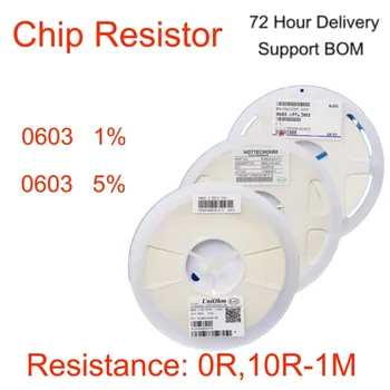 150 БР.-Чип-резистор 0603 Резистор SMD Точност 1% Тънкослоен 0 Ω 10 Ома-1 М Ом 11R 120R 560R 1K 3,6 K 4,3 K 5,6 K 100% чисто Нов