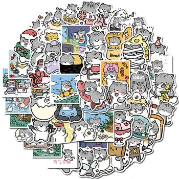 25/10 / 60ШТ Етикети за дневник от сладък котка, графити, стикери за детски играчки, преносими компютри, багаж, скейтборд, пътуване, креативни стикери с животни