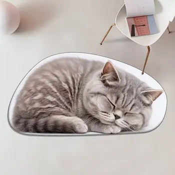 3D Постелки с красиви котки, имитация на кашмир, подложка за пода, подложки за хол, спални, интериор, Нескользящий мат, килими за баня, впитывающий подложка за прозорци