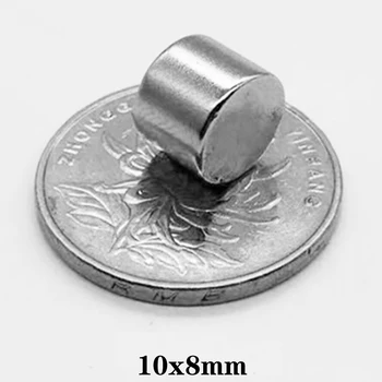 5шт 10*8 мм Кръгъл Неодимовый Магнит N35 NdFeB Кръг Супер диск Мощен Постоянен Магнитен Диск 10x8 мм