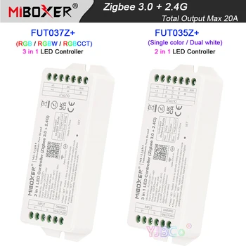 Miboxer 2.4 G RF Zigbee 3.0 Дистанционно управление 2 в 1 Двойна бял одноцветный 3 в 1 RGB RGBW RGBCCT Led Контролер 12V 24V Sasha APP dimmer