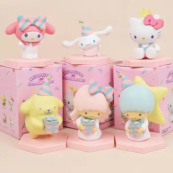 Sanrio Фигурка Kawai Кукла Аниме Фигурка Куроми Cinnamoroll Hello Kitty Подаръци За Рожден Ден, Подарък Фестивал Декоративен Орнамент Играчки
