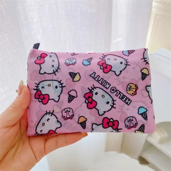 Аниме Kawai Санрио Еко-чанта Hello Kitty Kuromi My Melody Момиче е Лесна Преносима Сгъваема чанта за пазаруване с голям капацитет на Едро