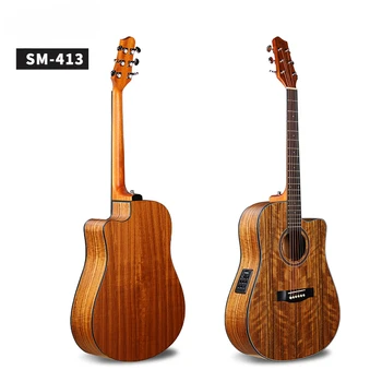 Висококачествена Горещо разпродажба 41-цолови Стоманени нишки в корпуса от орехово дърво, полуакустическая електрическа китара
