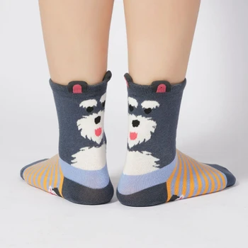 Висококачествени Мъжки Триизмерни Чорапи Със Средна Тръба С Шарките На Анимационни Кучета, Забавни И Удобни-Популярните Чорапи Дишащи, Абсорбиращи Потта