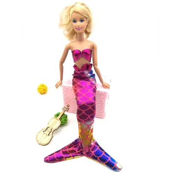 Висококачествено модерно куклено рокля, цветна пола, дрехи ръчна изработка на кукли Барби, рокли с опашка на Русалка, аксесоари за кукли 1/6.
