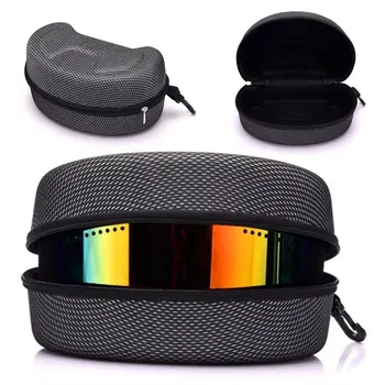 Водоустойчива чанта за очила с цип, черна чанта за носене на слънчеви очила, кутия за ски очила, калъф за ски очила, калъф за очила за каране на сноуборд