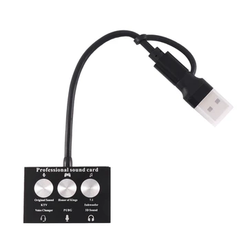 Външна звукова карта USB Type-C Live Game K Song USB To Audio 3,5 Mm Аксесоари За Микрофон Аудио Адаптер Звукова Карта