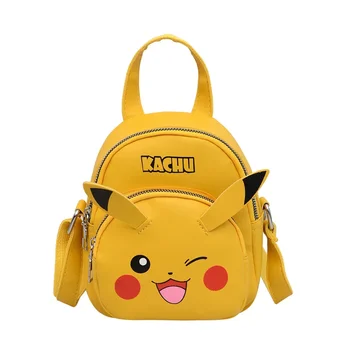 Детска чанта Pokemon Pikachu от изкуствена кожа с шарките на Аниме, ежедневна чанта за момчета и момичета, студентски чанта, Детски подарък