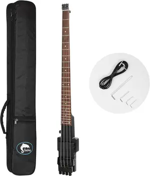 Електрическа бас-китара Batking Travel, без глава 4-струнен бас китара, чрез дизайн на корпуса, бас китара с гигабагом
