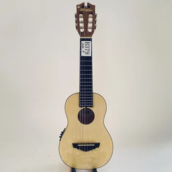 Електрическа и акустична класическа китара от естествен стеганого клен, 28-цолови найлонови струни с активни звукоснимателями-предусилвател автентичен и оригинален