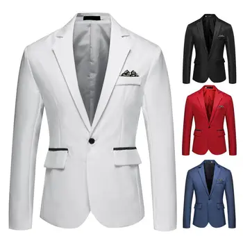 Есента на мъжкото сако, палто, ретро черно, бяло, случайни мъжки сако, палто за бизнес сватба, костюми, потници, връхни дрехи