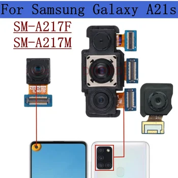 Задната част на Предна Камера За Samsung Galaxy A21s SM-A217F SM-A217M Оригинални Резервни Части За модул Широкоугольной на камерата от задната страна на