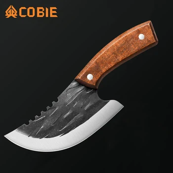Извит нож Cobie, нож за риба от неръждаема стомана, мини-нож за зеленчуци, за кухненски разделочный нож, дървена дръжка