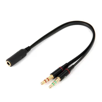 Кабел-сплитер Y 3,5 мм 2 в 1 от мъжа към жената аудио кабел AUX MP3 MP4 Стерео жак адаптер за слушалки, жак за слушалки, компютър