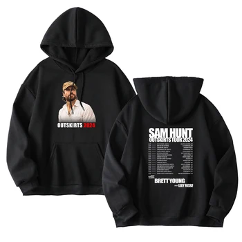 Качулки Sam Hunt Suburbine Tour 2024-1, зимни hoody Sweet Streetwear с качулка и дълъг ръкав, нова hoody с логото на Y2K
