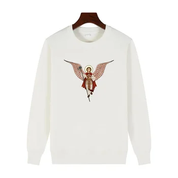 Класическа руното hoody с качулка Angel Coptic Angels графични качулки, с кръгло деколте и кадифена толстовкой дебел пуловер с качулка на Мъжко облекло