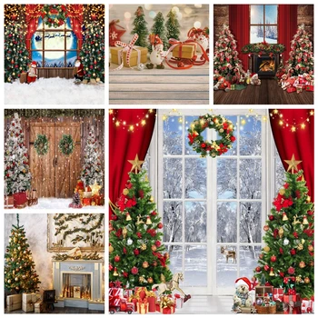 Коледни декори, фотография, Зимно прозорец, Дядо Коледа, декорация за партита, Детски дрехи за семейството, Фоново снимка