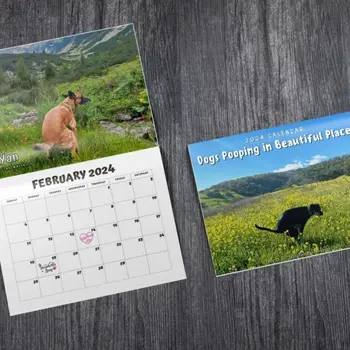 Коледни подаръци, Календар за scatting кучета, Творчески Хартиен Календар за планиране на времето до 2024 година, боядисани стени, Забавен календар, подарък за дома