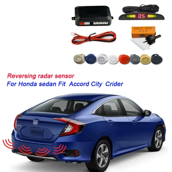 Комплект led сензори за паркиране показва 4 система за радарно наблюдение на заден ход със система за помощ при движение на заден ход за седан Honda