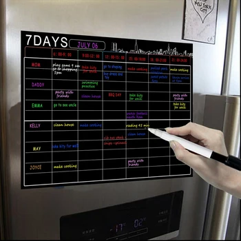 Комплект магнитни календари, сухо изтриване 16X12 Инчовата дъска Седмичен Планер Органайзер за Бяла дъска формат А3 за хладилник Хладилник и Кухненски Шкаф