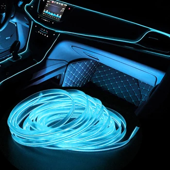 Ледено Синьо Led Авто Лампа Настроението USB Устройство За VW Passat B6 B7 B8 B9 CC Golf 5 6 7 Touareg Tiguan Sharan Jetta MK5 MK6 MK7 Аксесоари