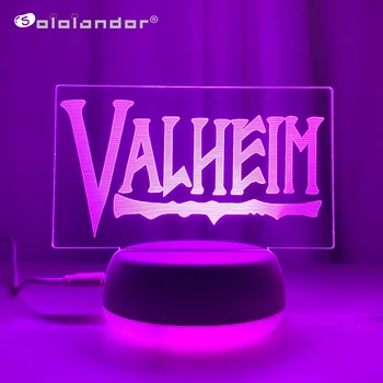Лого Valheim, 3D led ночники за спални, Манга, настолна лавовая лампа, интериор на детската стая, подарък за рожден ден за деца