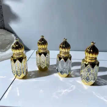 луксозни Златни флакони за парфюми за еднократна употреба обем 6 мл, Стъклена бутилка за етерично масло в един свитък, Празен контейнер за тестване на проби козметика