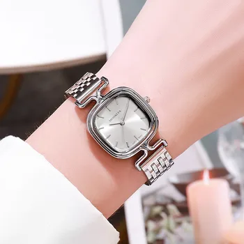 Маркови дамски часовници, модни луксозни квадратни дамски кварцов часовник с метална каишка, подарък часовник Relogio Feminino, директна доставка