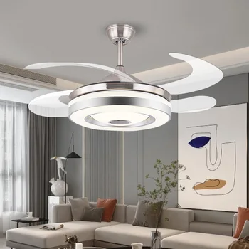 Модерен невидим вентилатор на тавана с led подсветка за спални хол трапезария Вентилатор с дистанционно управление Ventilador Teto