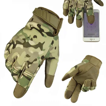 Мъжки камуфляжные ръкавици за каране на мотоциклет, велосипед, джогинг, военни тактически ръкавици, спортни камуфляжные военни защитни ръкавици със сензорен екран
