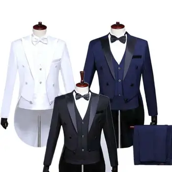 Мъжки смокинг, мъжко рокля, младоженецът, водещ, с костюм за танци представяне, бизнес Всекидневен костюм за банкет, Однотонная серия