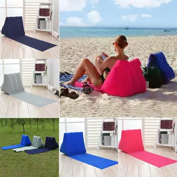 Надуваем туристически матрак Сгъваем Мек Плажен мат Надуваема легло Седалката на стола Къмпинг Шезлонг за почивка на брега на Въздушна Възглавница за гърба