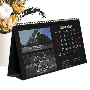 Настолен календар на Формула 1 в 2024 година Календар на състезателни автомобили от Формула 1 Лесното планиране на Дневник С две метални обвързани Състезателен календар за