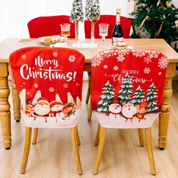 Нов 2023 година, Шапка на Дядо Коледа, калъф за стол, Коледни украшения за домашна трапеза, Коледни украси Навидад Noel, Коледни подаръци
