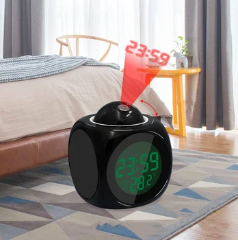 Нов многофункционален прожекционен будилник led телевизори alarm clock Гласова проекция часовник будилник