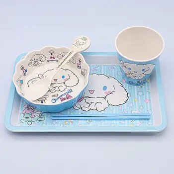Нова посуда Sanrio Cinnamoroll Kawaii от аниме-карикатура, Купа за закуска, Студентски Купа, Преносима Подарък играчка за декорация на момичета