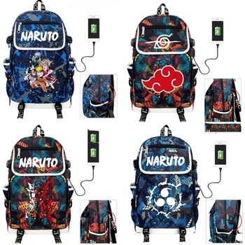 Облак аниме Наруто, раница за зареждане чрез USB, улесняваща раменете светкавица, градинска чанта, водоустойчиви, дишащи и износостойкая