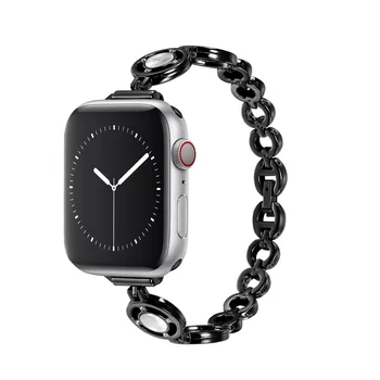 Подходящ за каишка за Apple Watch iWatch поколение 3/4/5/6/7 / 8SE с метална каишка с три уши