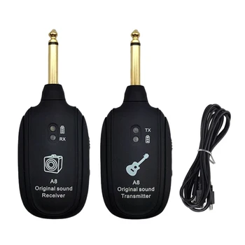 Предавател за електрически китари, USB зареждане, преносим безжичен приемник