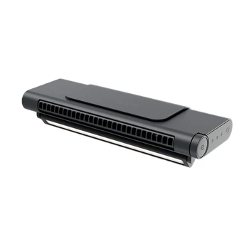 Преносим безлистовой вентилатор за зареждане на USB Офис, компютърен вентилатор със скоба за екрана (черен, 1 комплект)
