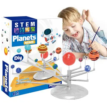 Проект на Слънчевата система SDIY, астрономическа модел на планетата, Stem-играчки, образователни играчки на Слънчевата система с бои и четки, научна Слънчева
