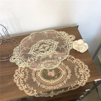 Ретро Френски завързана подложка за маса, на Бродирани покривки за маси, украса прикроватного вечеря в пасторальном Европейски стил, кърпа от цветове на Рози