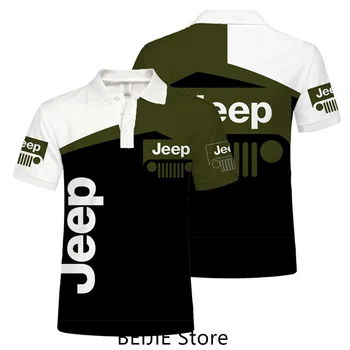 Риза с къси ръкави Jeep 2024, облекло с лого на марката, летни мъжки блузи, модни дамски дрехи от джърси за малки момчета