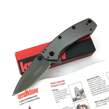 Сгъваем нож Kershaw 1556 TI Cryo II Drop-Point С Прости Острие и Дръжка от Неръждаема стомана 420 Ловен Нож Джоба Flipper Multi Tools