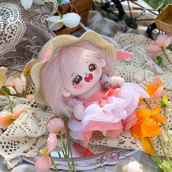 Скъпа памучен кукла Малка памучни дрехи за голи кукли 20 см Комплект дрехи Konaise Годишна Сладка Мультяшная Анимационна кукла за Подарък за Рожден Ден
